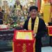 ▲高雄市鳥松區玄鷲山高邑雲天宮依循古禮抽出明年丙午年的「年度國運籤」，結果為第三十八號下下籤。（圖／記者陳立驌攝）