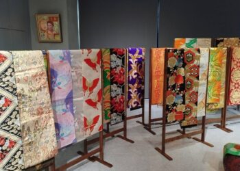 ▲「志玲爸爸和服腰帶珍藏展」，即日起於高雄莉‧瓷藝博物館寶德旺藝廊盛大展出，展期至12月31日止。（圖／記者陳立驌攝）