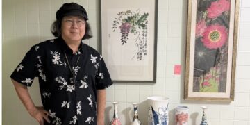 ▲台灣當代藝術創作的藝術家石博進，於5月23、24日下午在高雄新興區的蓮貴藝軒舉辦「人間有愛·浪浪有福」繪畫與彩瓷公益義賣展。（圖／蓮貴藝軒提供）