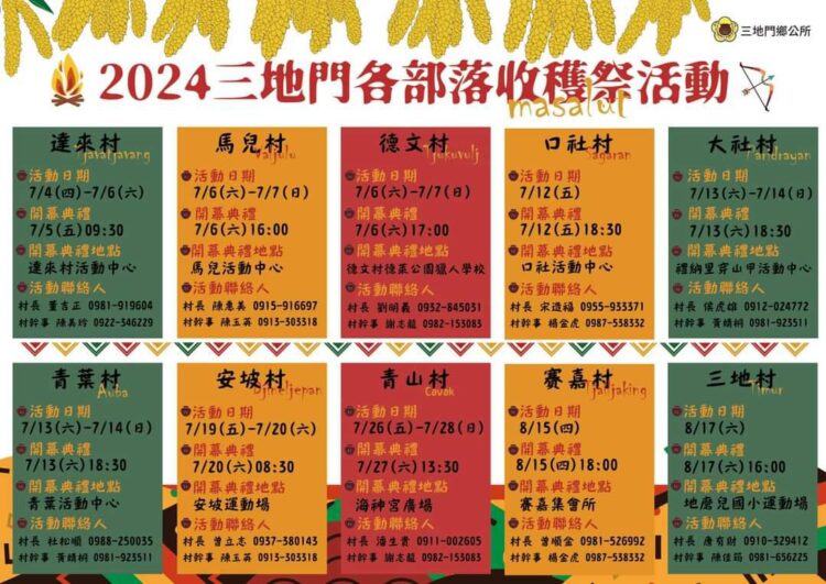 2024年三地門鄉Masalut收穫節系列活動(圖片來源/三地門鄉公所提供)