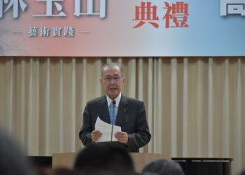 ▲台灣創價學會理事長林釗蒞臨致詞，並表示行動美術館將繼續開進國小校園。（圖／創價美術館提供）