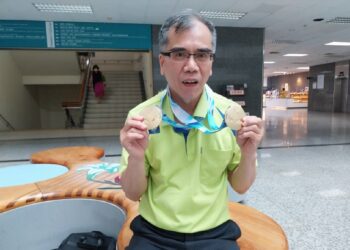 ▲黃振乙在雙北世壯運帕拉（輪椅組）羽球項目風光奪下雙金。（圖／黃振乙提供）