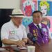 ▲司法改革黨原訂舉行的【張靜律師 入獄告別說明會】街頭演講活動，受到颱風侵襲影響，改移師高雄市黨部進行室內座談。（圖／記者唐嬋娟攝）