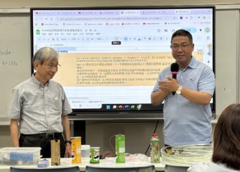 ▲教育局國小科陳盟方科長於開幕儀式致詞。（圖／樹人醫專提供）