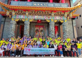 ▲高雄市左營文武聖殿正式揭牌啟用「綠能彩繪光電打卡牆」，結合宗教文化、美學設計與再生能源技術，讓永續不再只是口號。（圖／記者陳立驌攝）