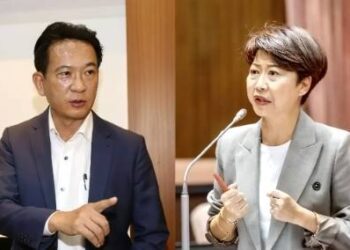▲台南市長初選民調進入最後時刻，這場被外界戲稱為「憲妃之戰」的黨內角力，在選戰白熱化之際全面失控。 （新聞圖片來源：立委陳亭妃臉書/立委林俊憲臉書 ）